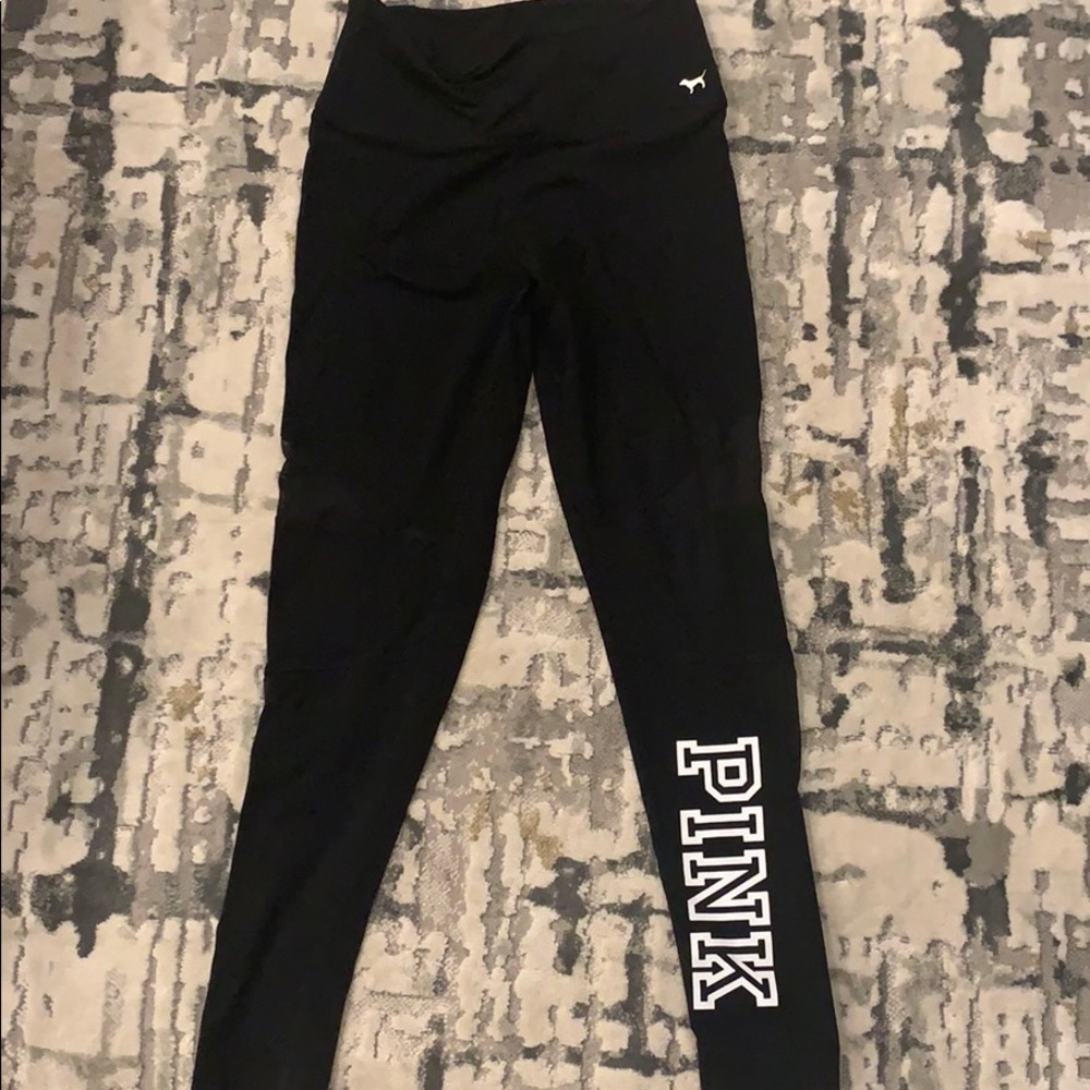 Victoria Secret PINK black leggings with mesh